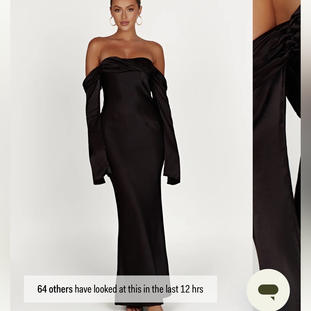 Meshki Black Strapless Gown